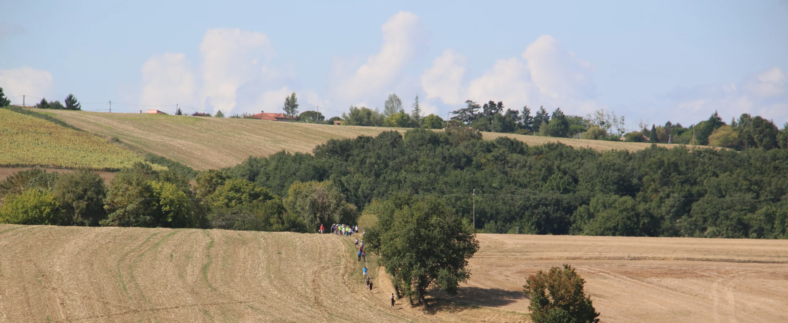 Randonneurs sur le chemin du Poutou