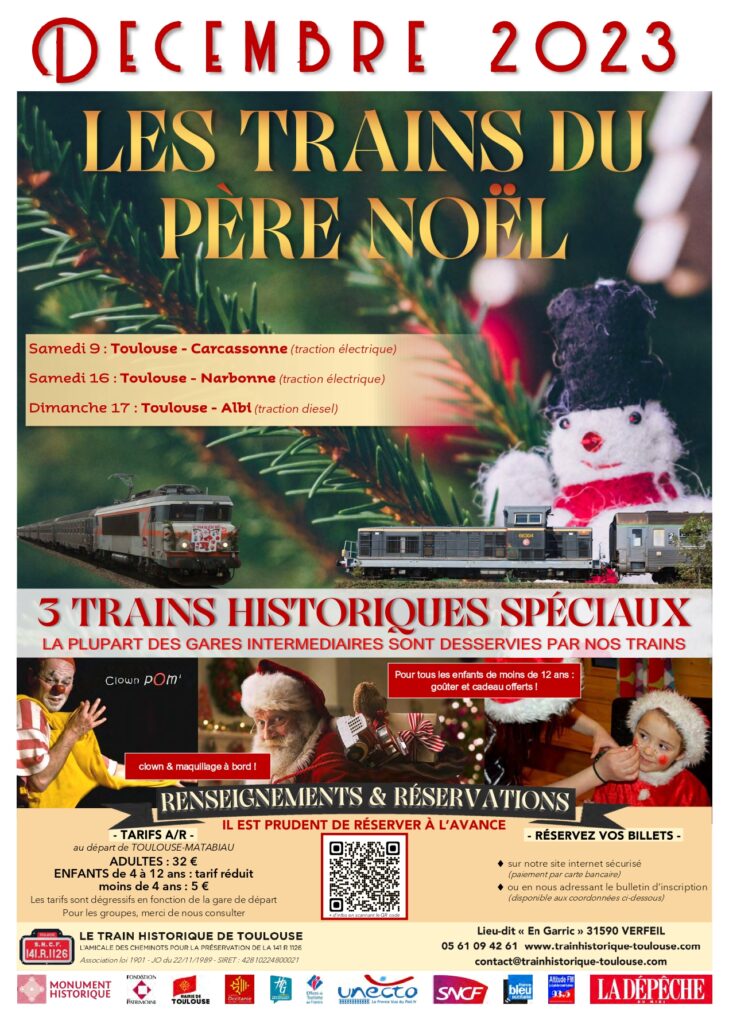 écriture pour renseigner sur l'évènement, père-noël, clown, trains, bonhomme de neige