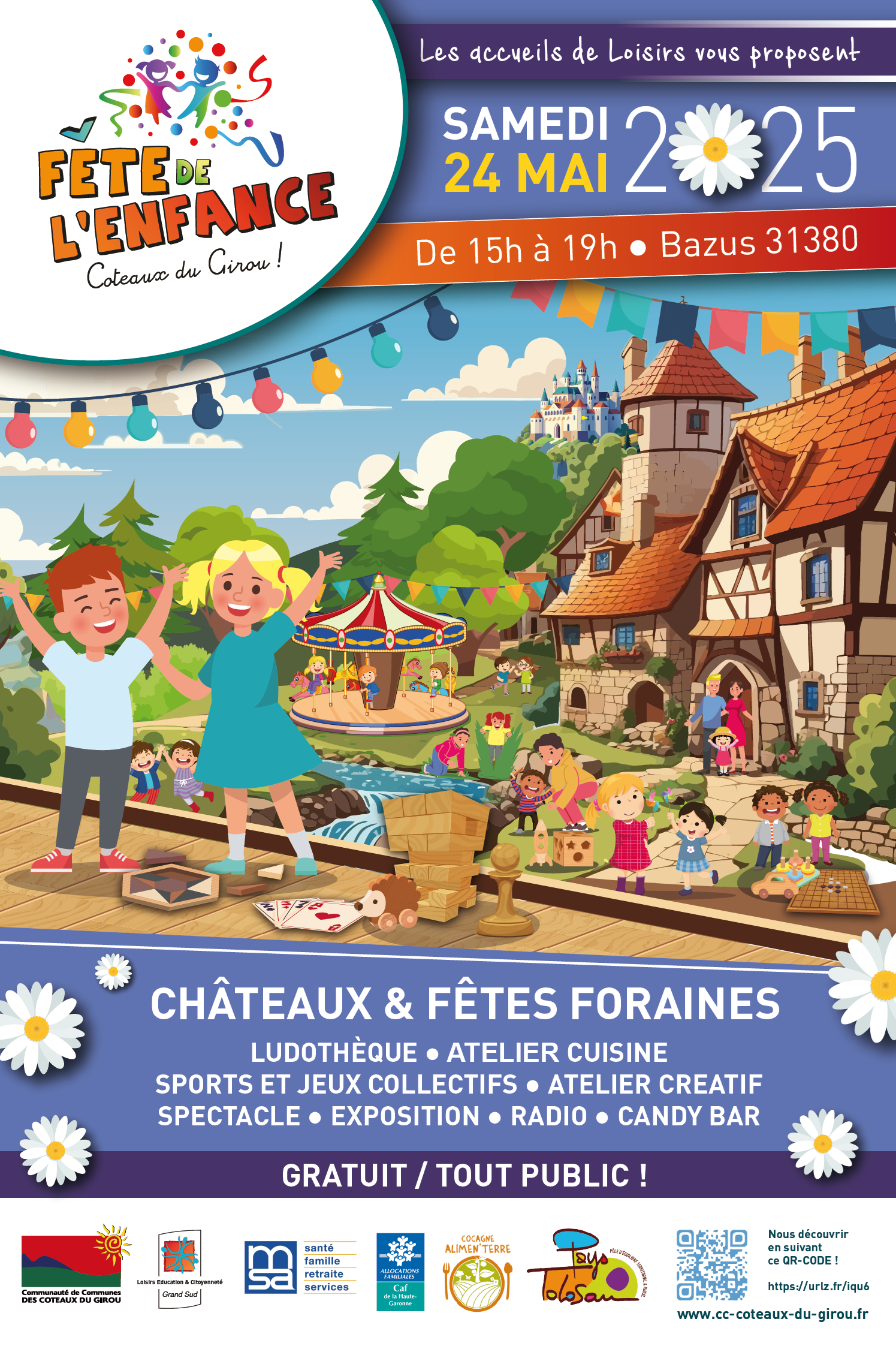 affiche fête de l'enfance à Bazus du 24 mai 2025