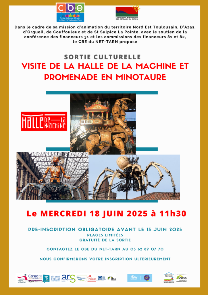 Illustration événement Sortie culturelle : Visite de la Halle de la Machine et promenade en Minotaure