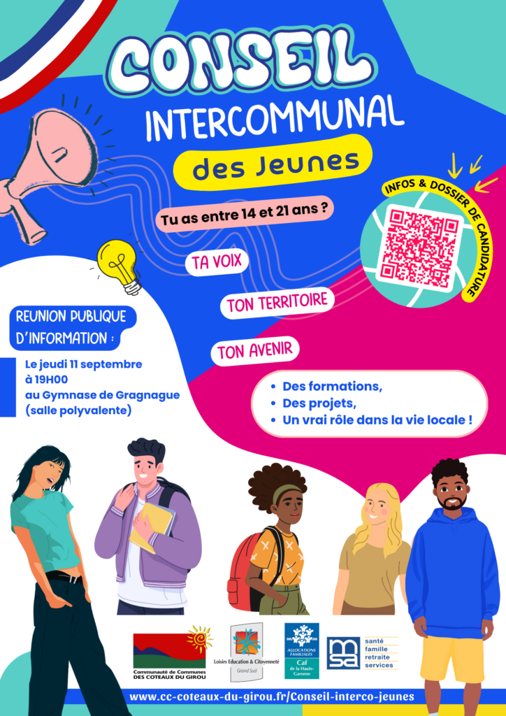 Affiche du conseil intercommunal des jeunes des Coteaux du Girou.