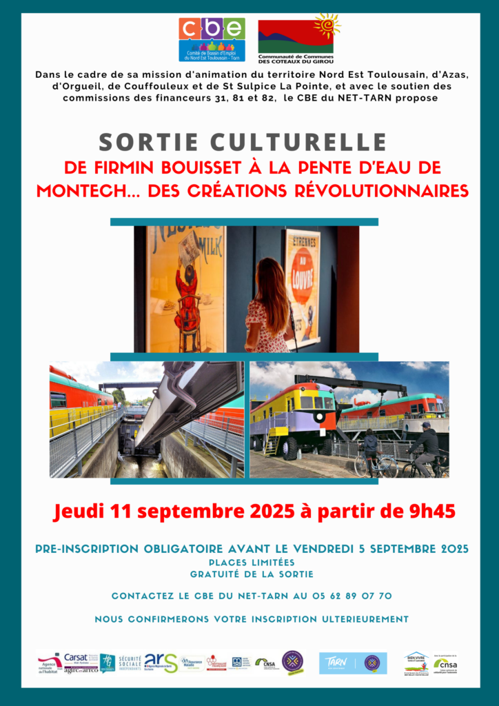 Illustration événement Sortie culturelle : De Firmin Bouisset à la pente d’eau de Montech … des créations révolutionnaires