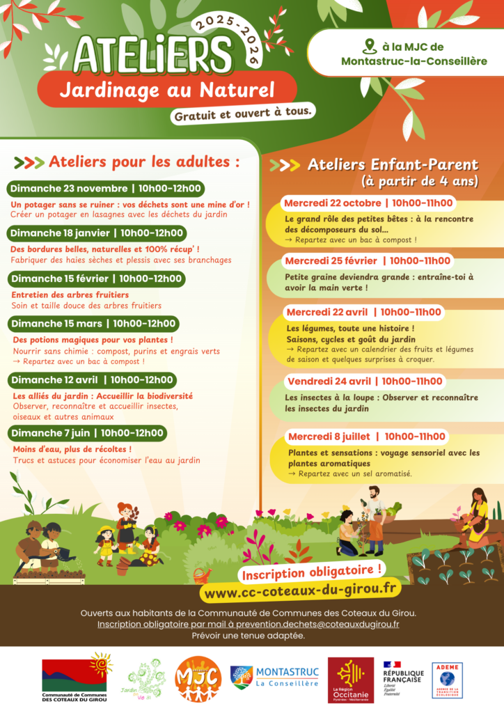 Affiche du programme 2025-2026 des ateliers 