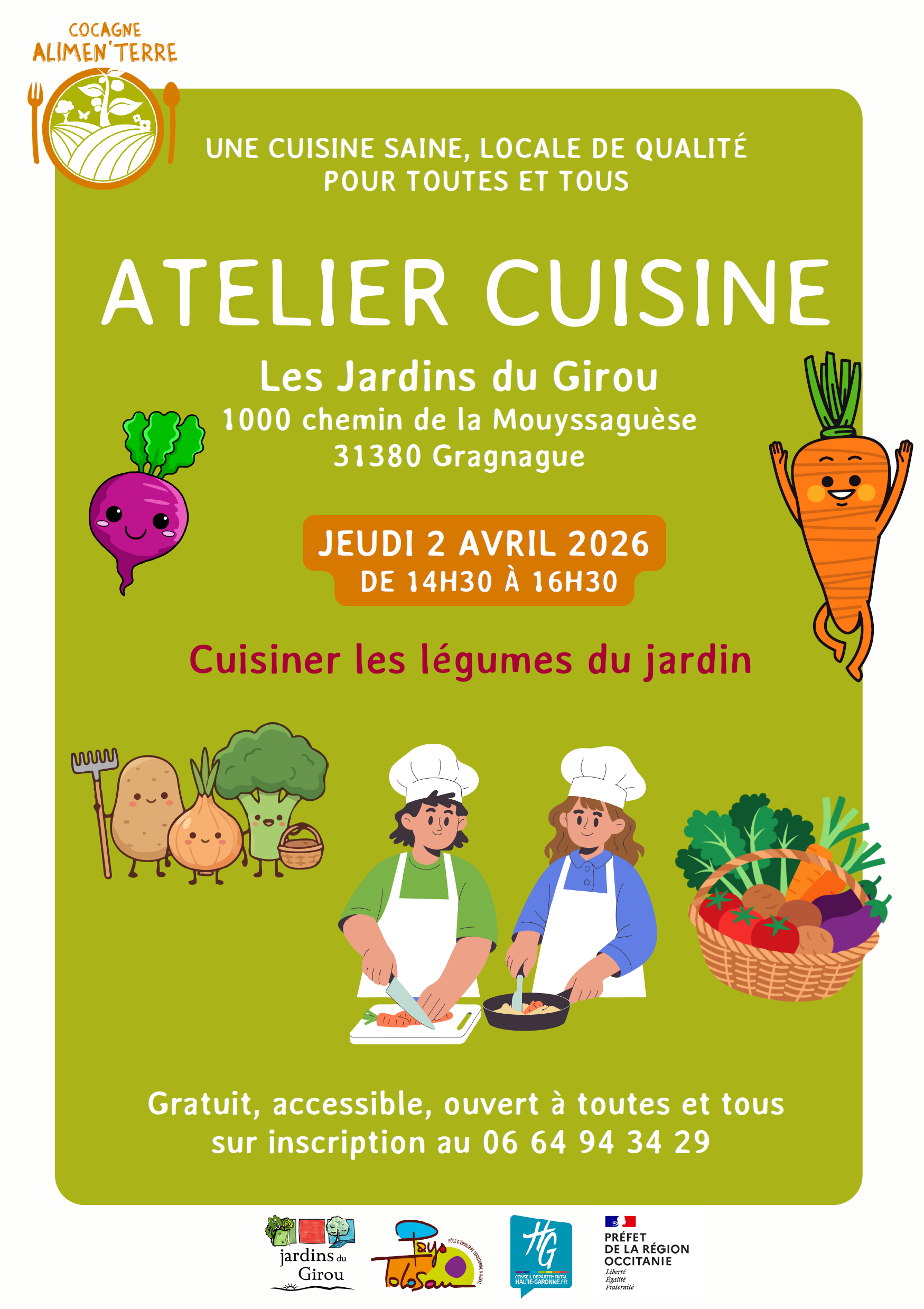 Affiche atelier cuisine du 2 avril 2026