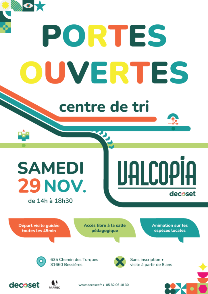 Affiche sur les portes ouvertes du centre de tri Valcopia