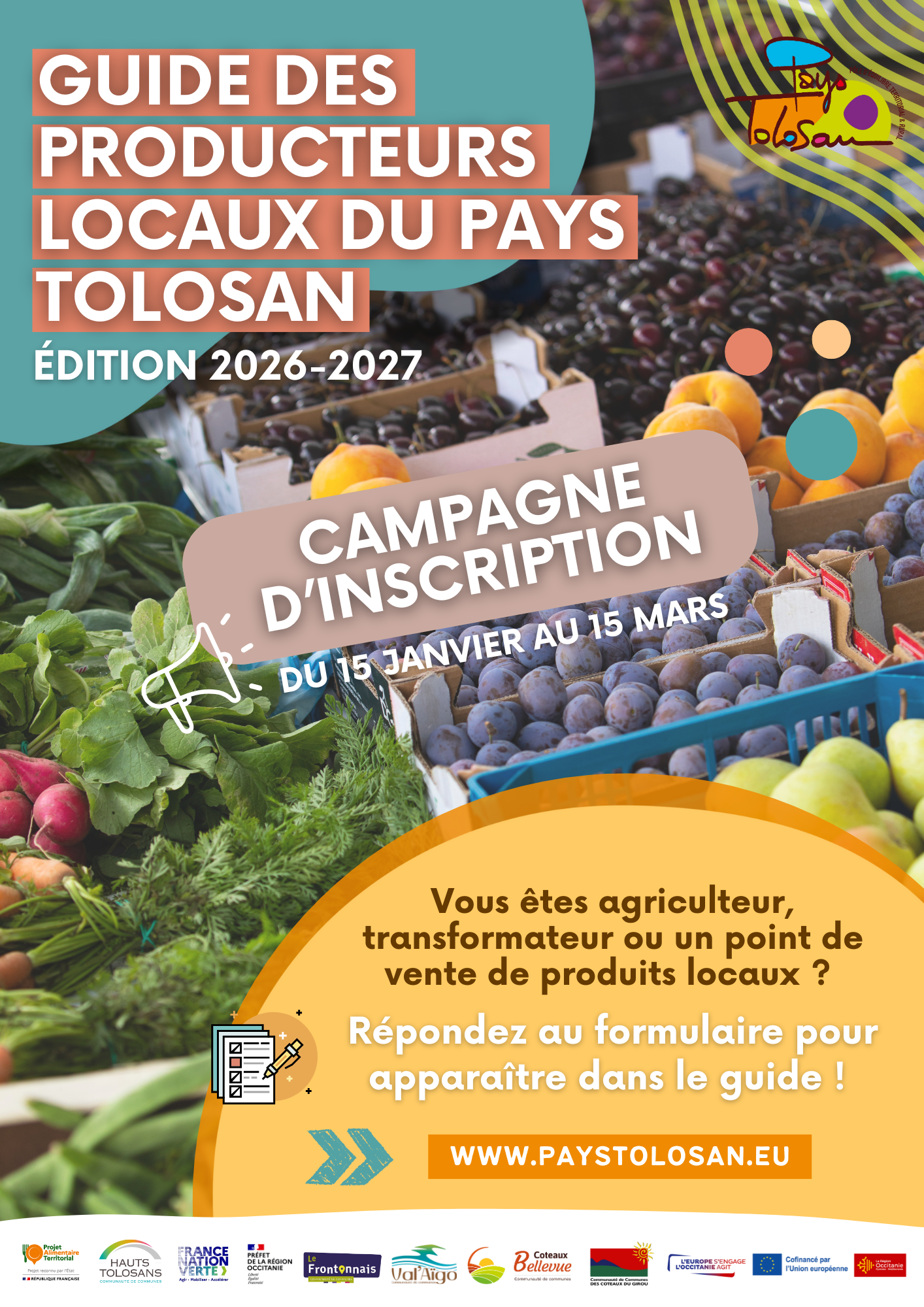 Affiche appel à intégration du guide des producteurs locaux du pays tolosan