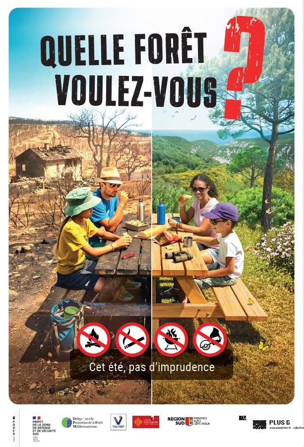 Affiche prévention feu de forêt et végétation