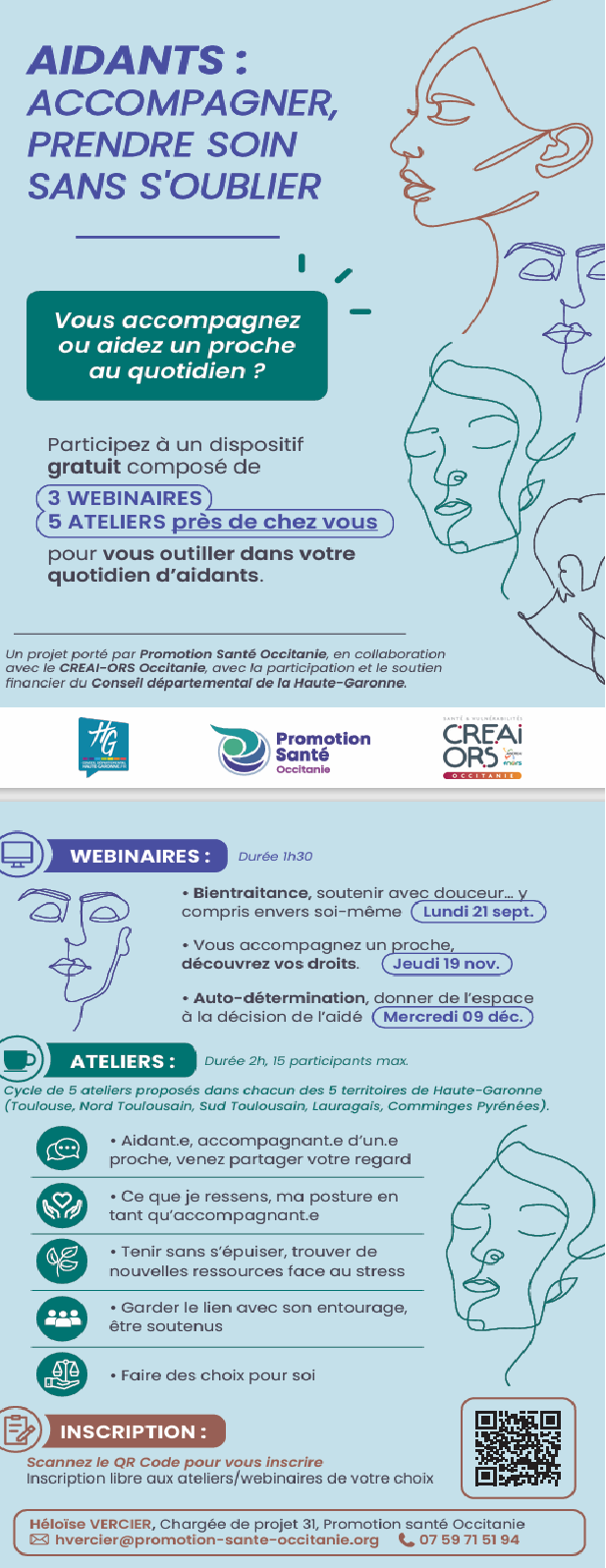 3 webinaires et 5 ateliers pour aidants