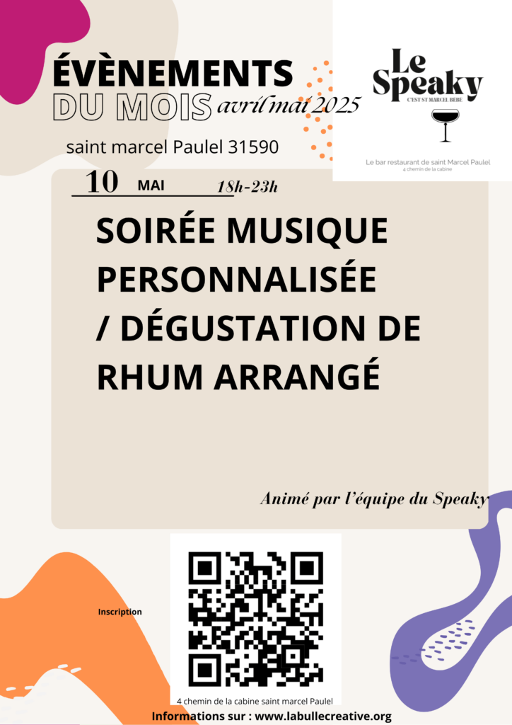 Illustration événement Soirée musique personnalisée et dégustation de Rhum arrangé